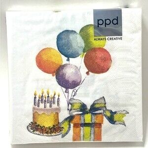 Three Packs 10x10 Three Ply Birthday Bash Environmentally Friendly Napkins​ New